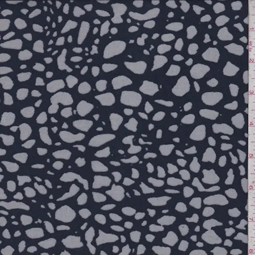 3 YD PC-Deep Blue Pebble Burnout Jersey Knit Fabric