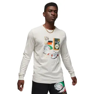 Air Jordan Artist Series Longsleeve Men's T-Shirt Oatmeal Heather-White