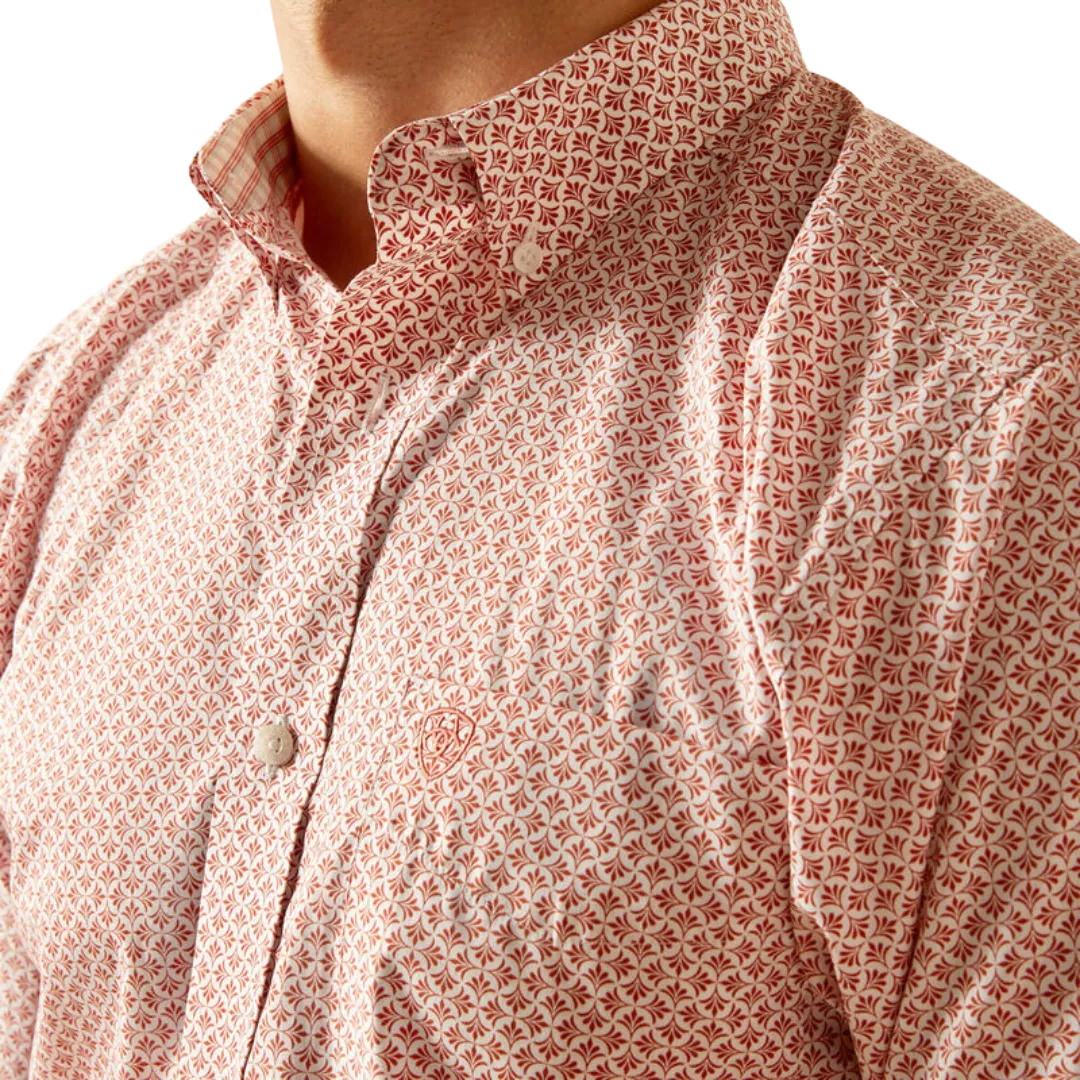 Ariat Men's Wrinkle Free Izaiah Fitted Tabasco Red Shirt