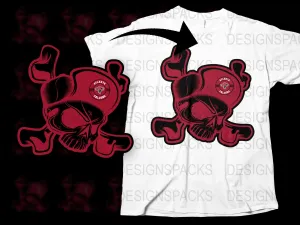 Atlanta Falcons Skull and Crossbones Themed Png Digital Download