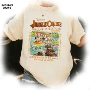 Backside Of Water Jungle Cruise Jungle Cruise Cartoon trip Wildlife PNG Design