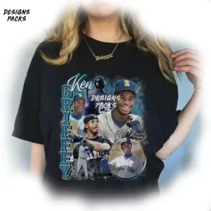 Baseball Vintage Bootleg Vintage 90s Ken Griffey PNG Design
