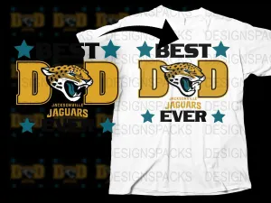 Best Dad Ever Jacksonville Jaguars Father's Day Png Digital Download