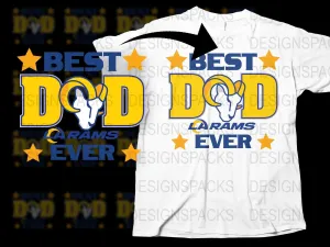 Best Dad Ever LA Rams Father's Day NFL Png Digital Download