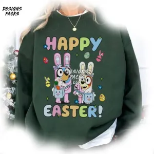 Blue Dogs Easter Easter Eggs Happy Easter PNG Design