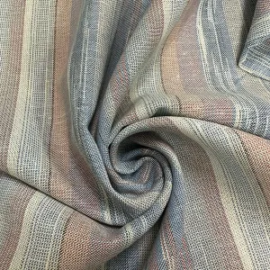 Blue Multi Woven Stripe Tea Towen Linen Fabric