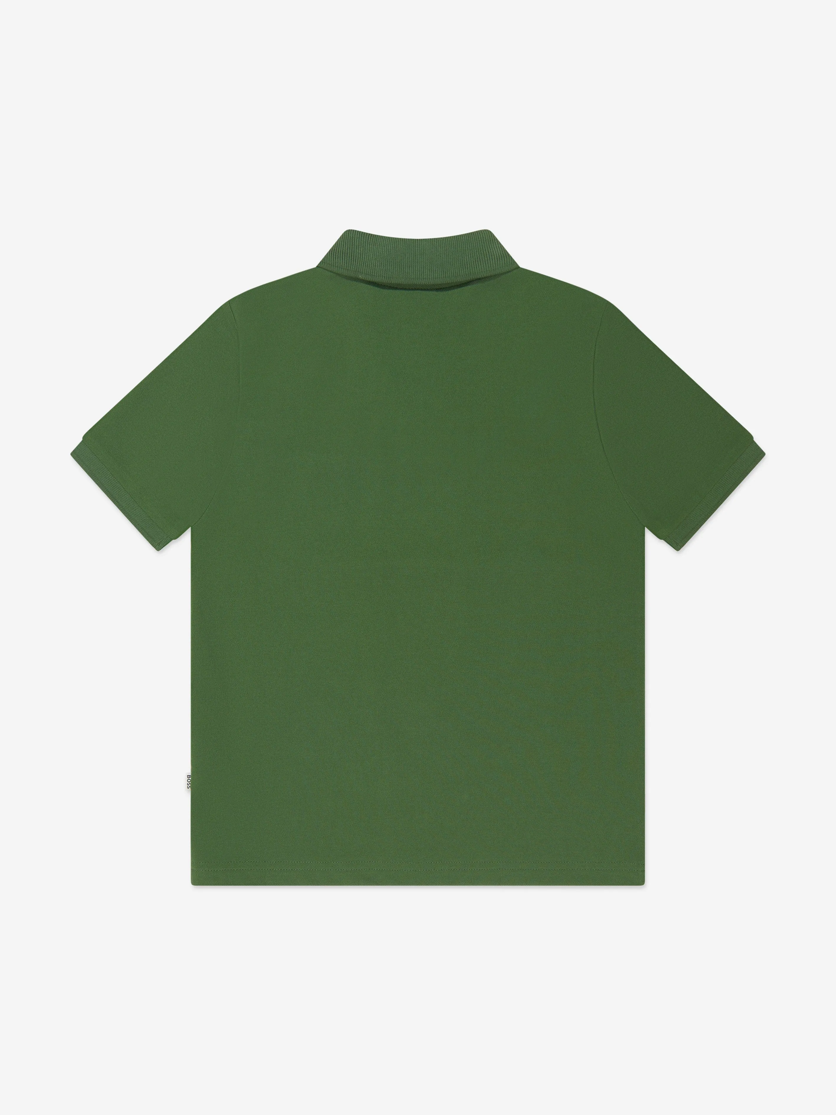 BOSS Boys Embroidered Logo Polo Shirt in Green