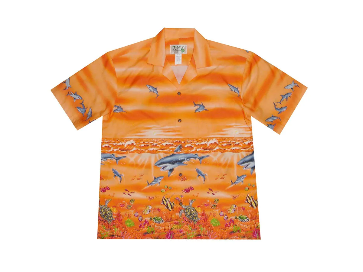 Bull Shark Ocean Men's Aloha Cotton Shirt