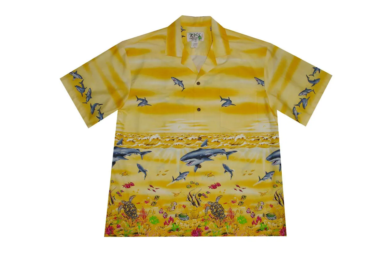 Bull Shark Ocean Men's Aloha Cotton Shirt