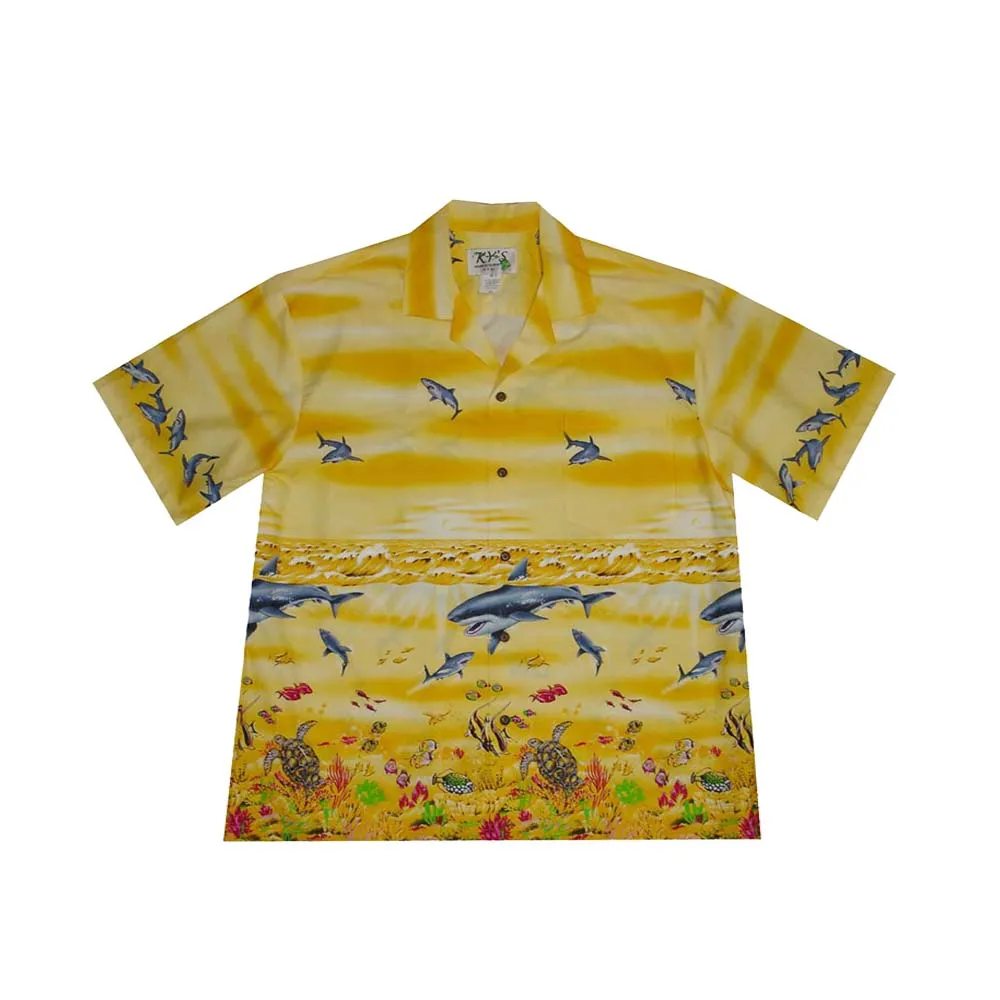 Bull Shark Ocean Men's Aloha Cotton Shirt