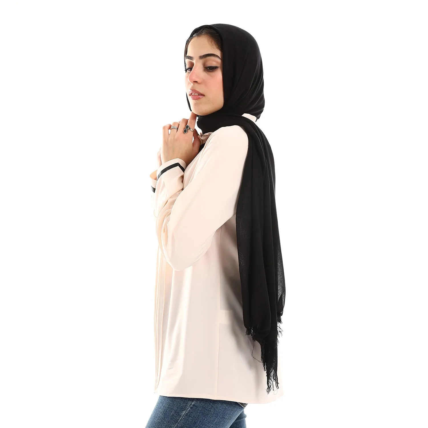 Buttoned Cuffs Stitched Chest Yellow & Black Blouse