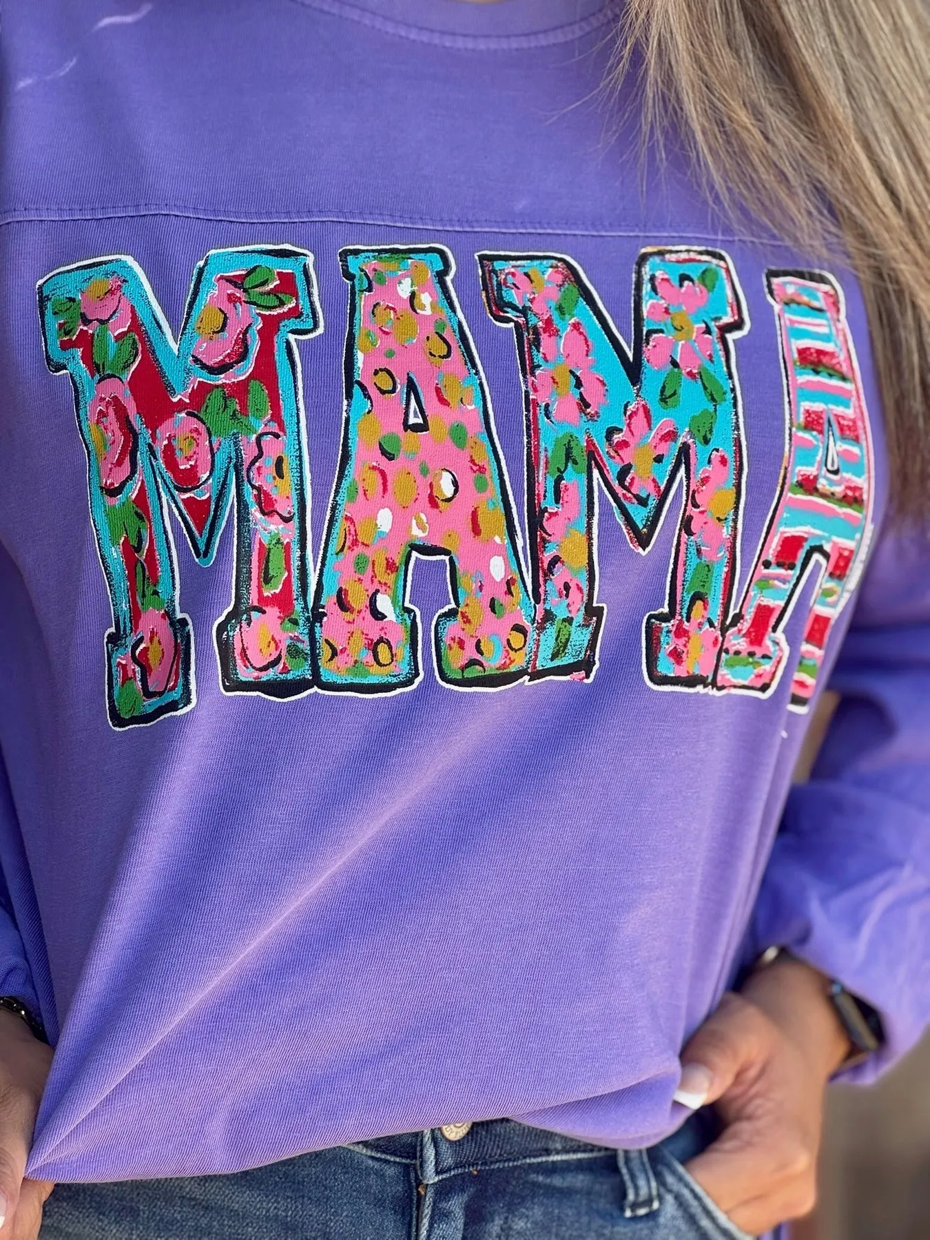 Callie Ann Stelter Mama Oversized Long Sleeve Tee