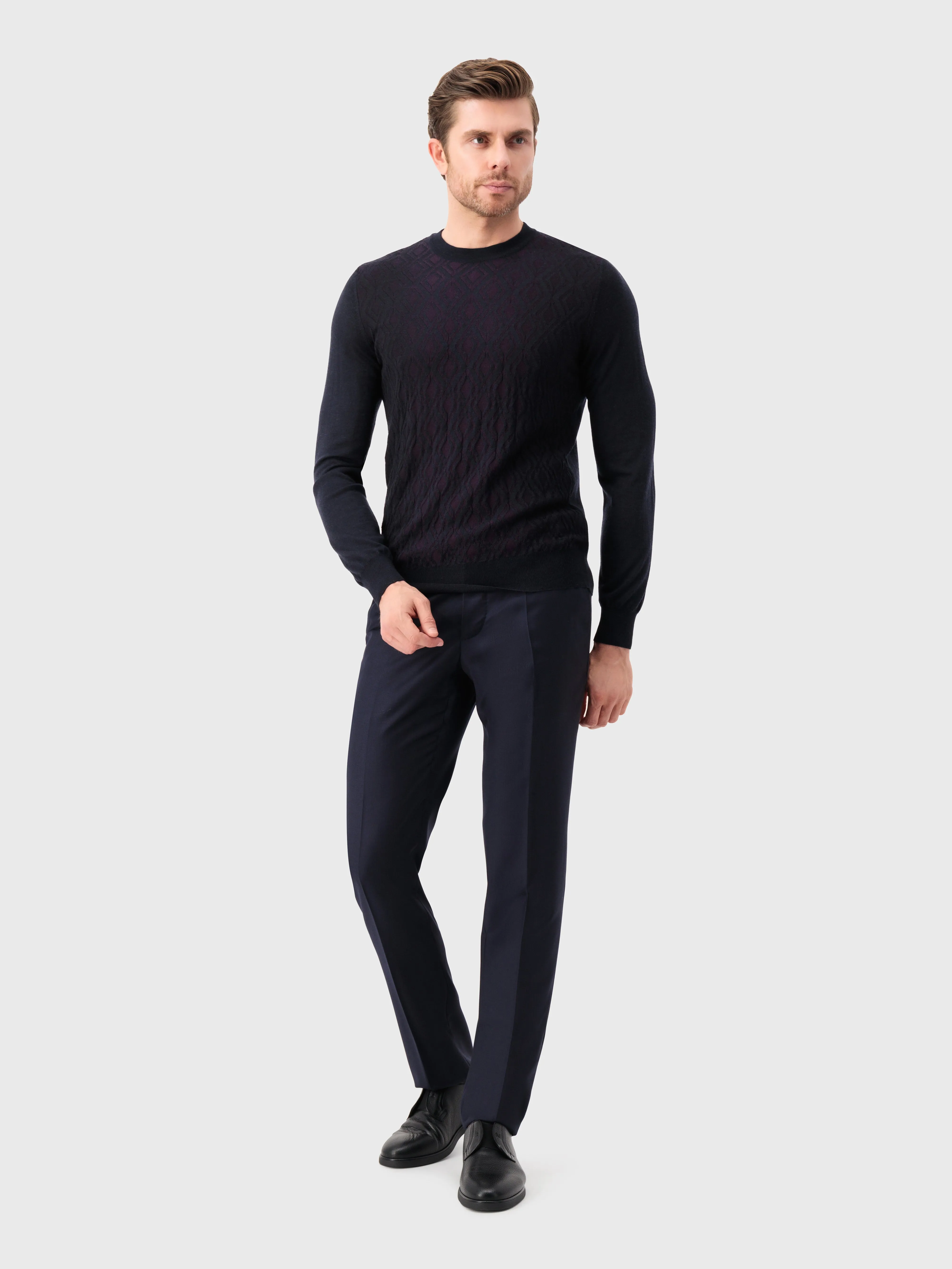 Crew Neck Knitwear Sweater Dark Navy