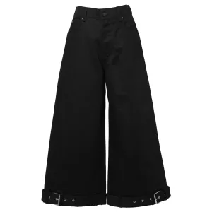 CROPPED DENIM PANTS / BLACK CRISP DENIM