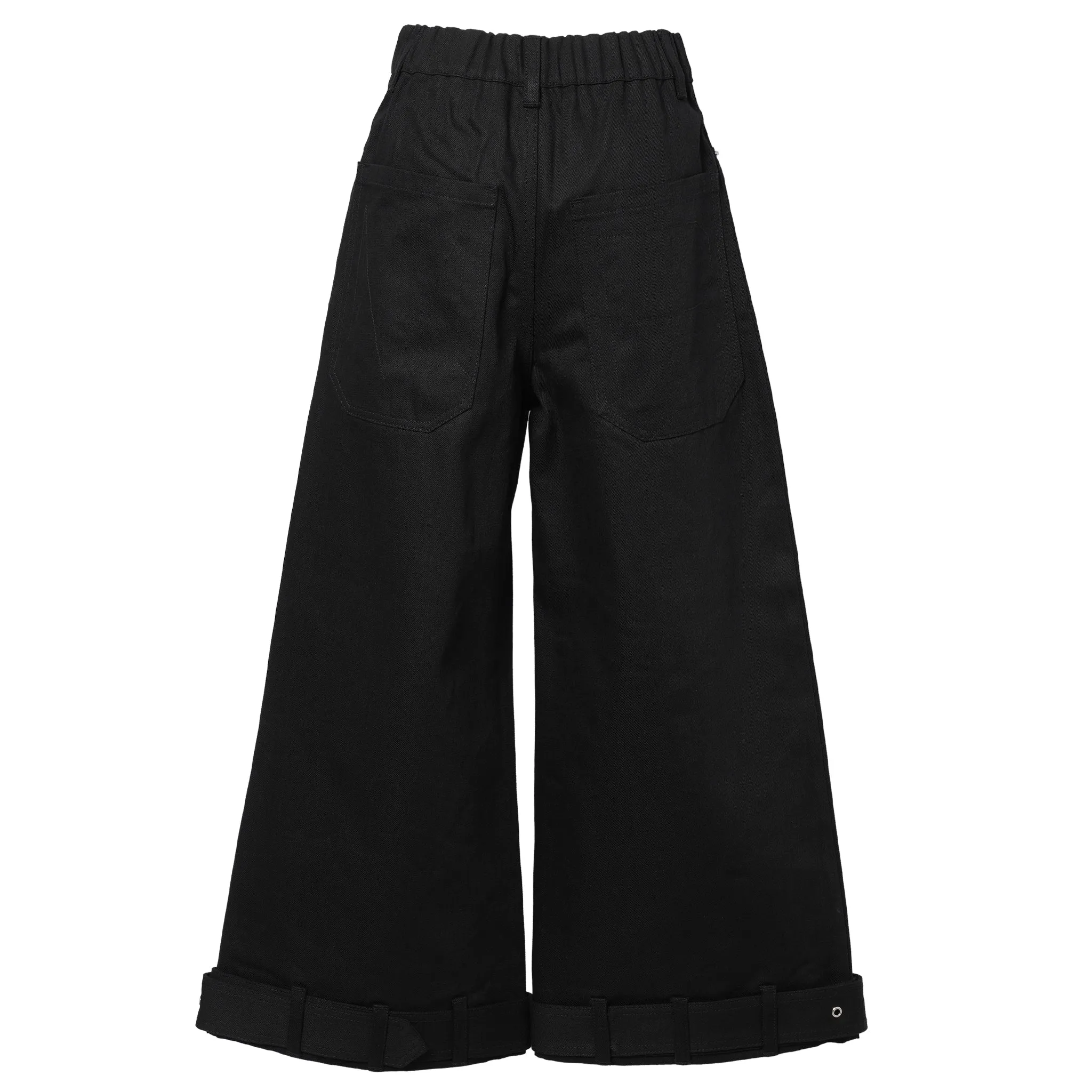 CROPPED DENIM PANTS / BLACK CRISP DENIM