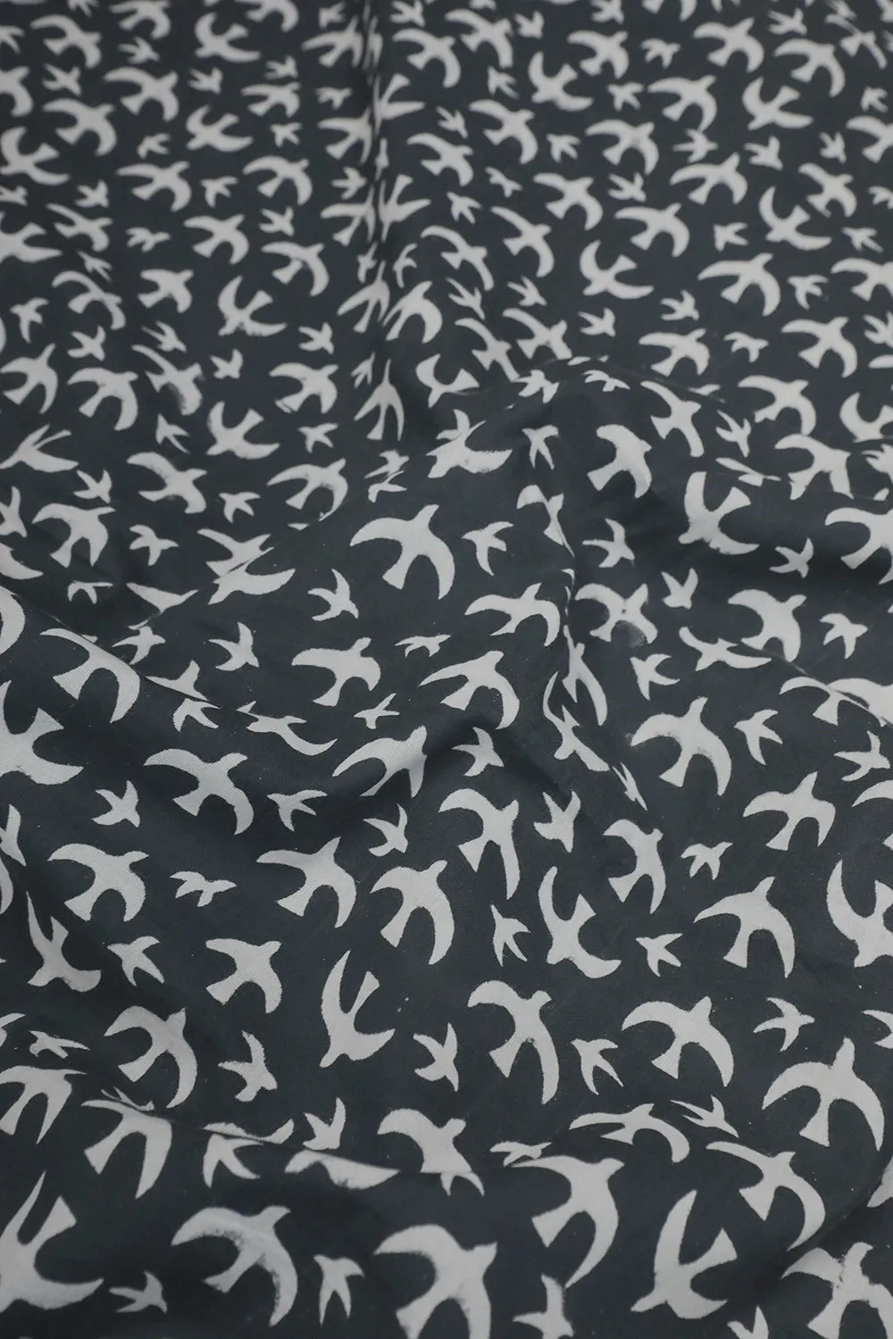 Dull Grey Sanganeri Cotton Fabric - 2.2m