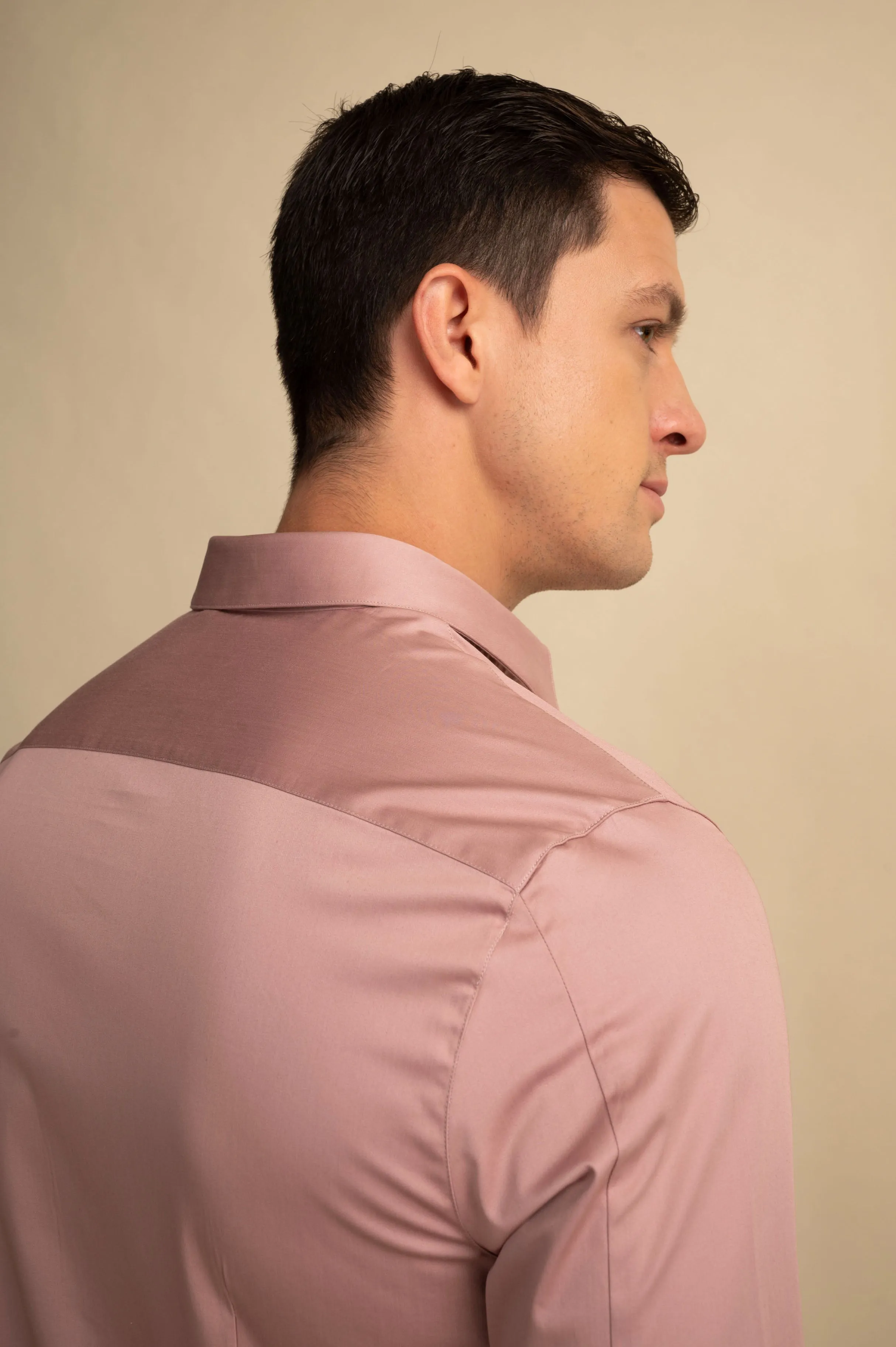 Dusty Rose Stretch Satin Shirt