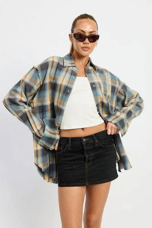 Emory Park Acid Wash Flannel Shirt
