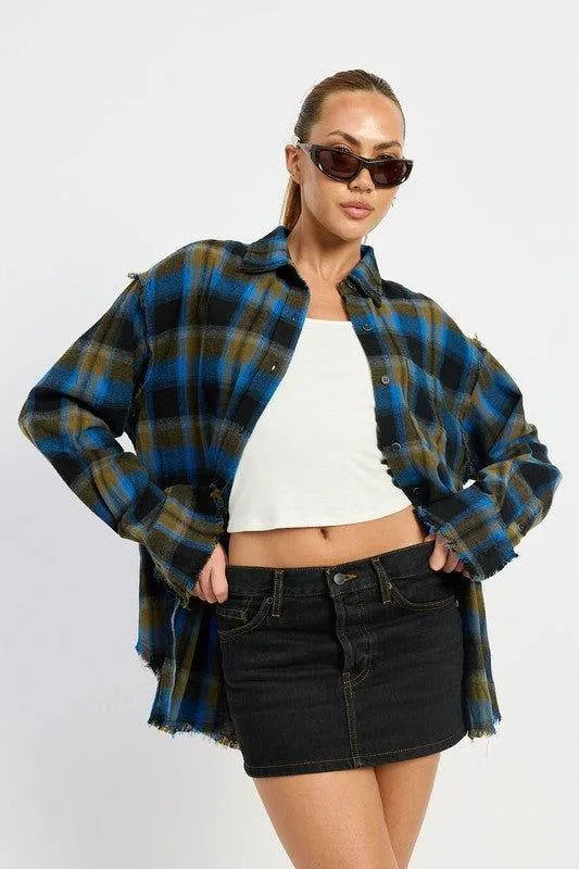 Emory Park Acid Wash Flannel Shirt