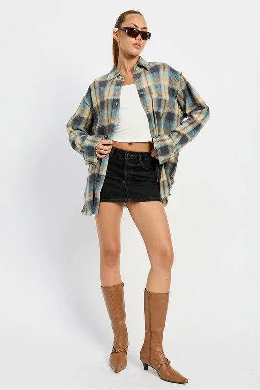 Emory Park Acid Wash Flannel Shirt