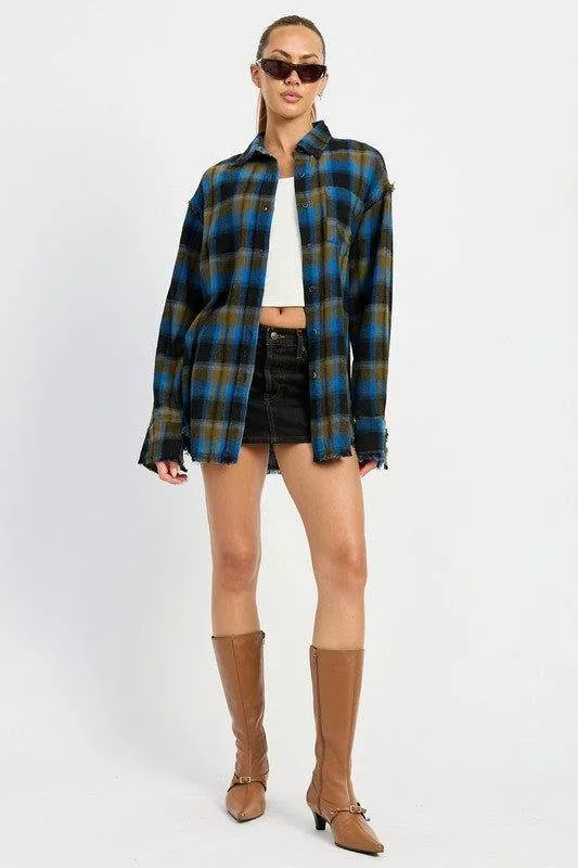 Emory Park Acid Wash Flannel Shirt
