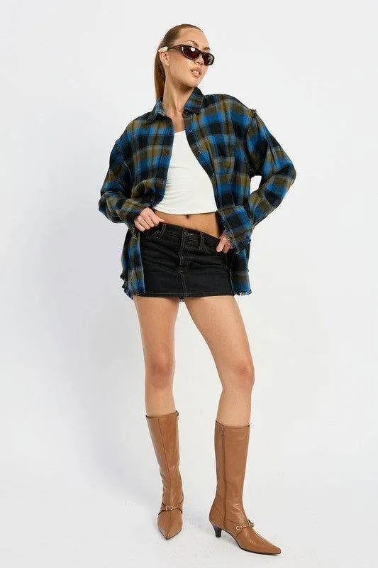 Emory Park Acid Wash Flannel Shirt