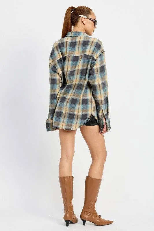Emory Park Acid Wash Flannel Shirt