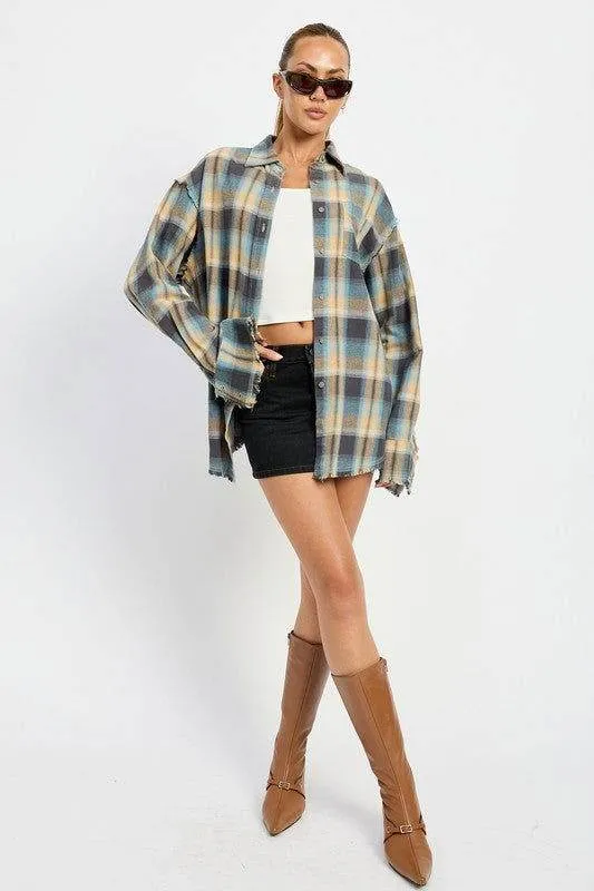 Emory Park Acid Wash Flannel Shirt