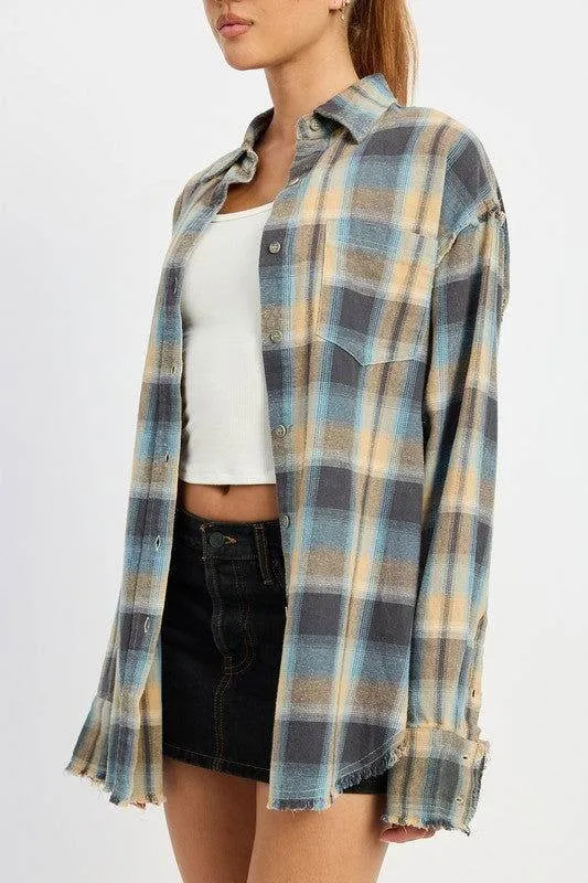 Emory Park Acid Wash Flannel Shirt