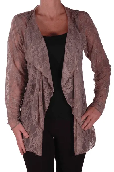 Eyecatch - Riya Womens Floral Lace Waterfall Cardigan Ladies Plus Size Open Cardi Sizes 14 - 28