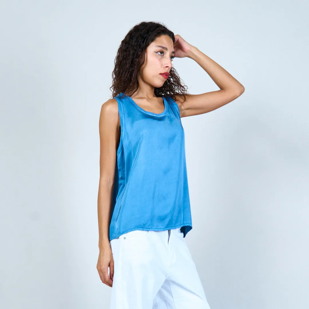 Flowing satin sleeveless top wholesale