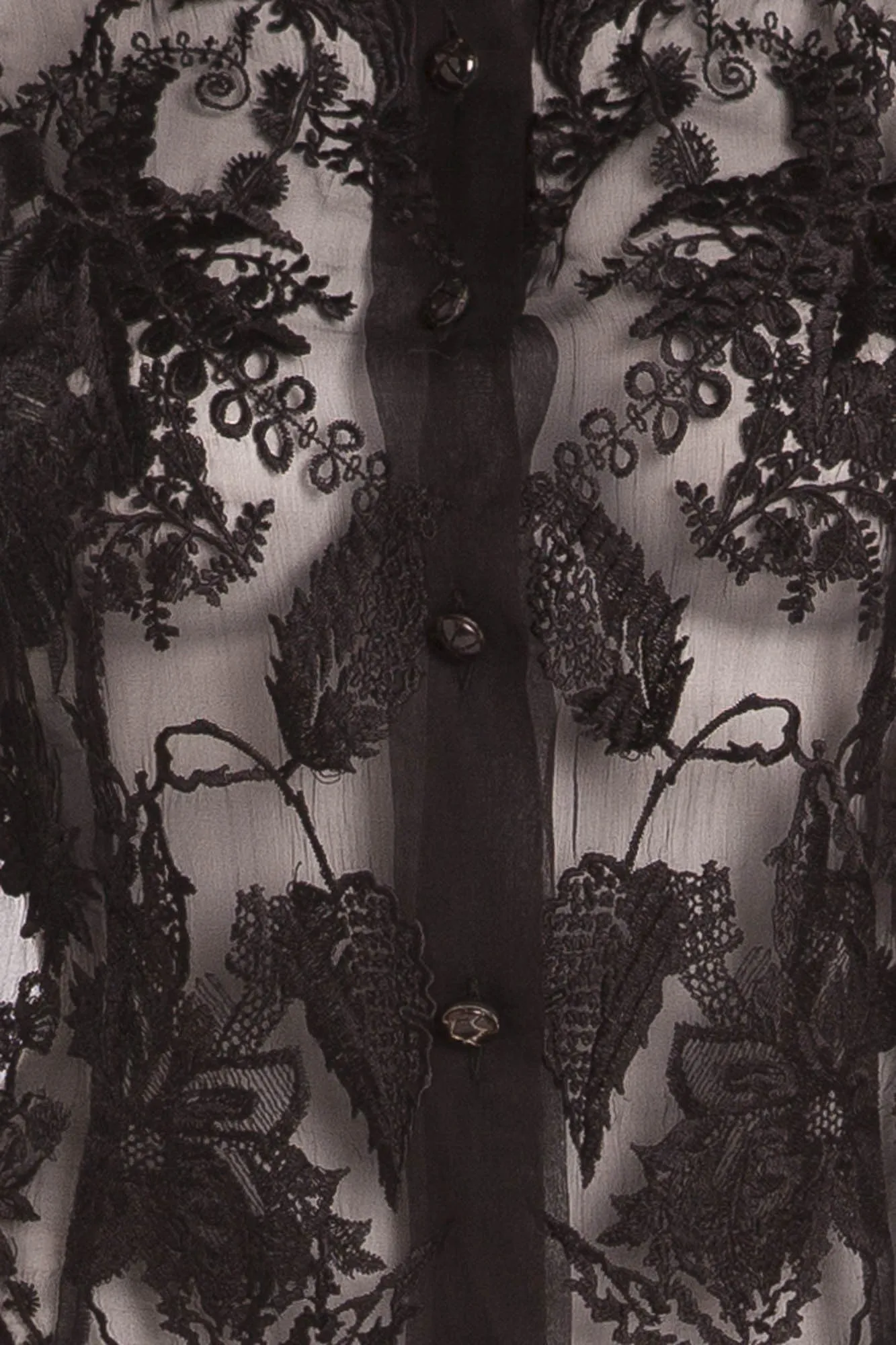 Gianfranco Ferre - Black Sheer Button Up Blouse - IT 40