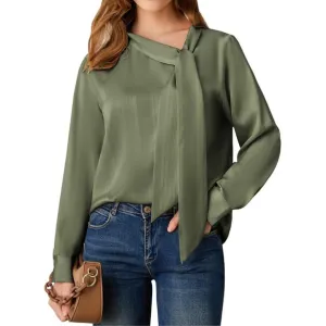 Grace Karin Women's Silk Long Sleeve Casual Tops