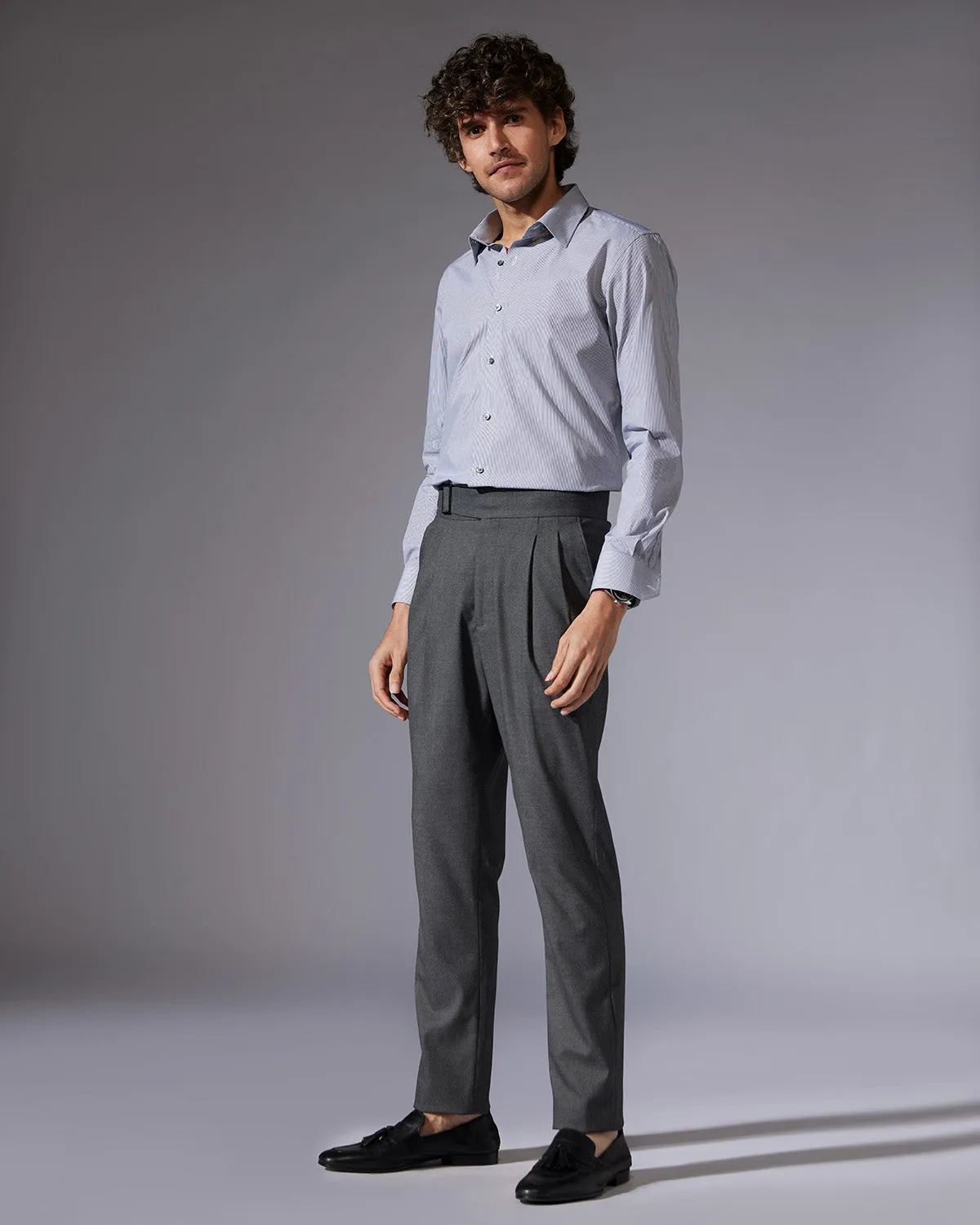 Grey Pinstriped Shirt