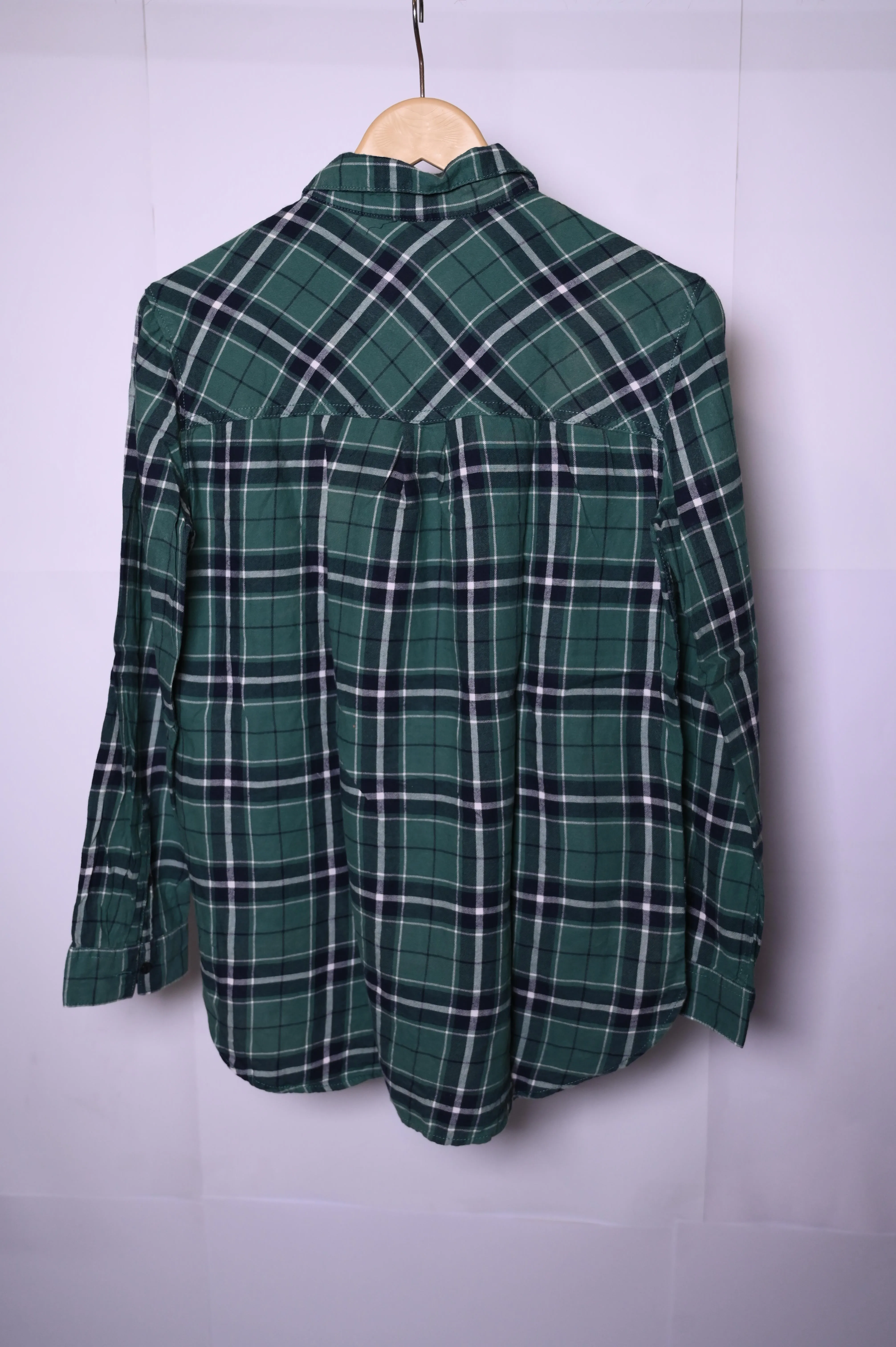 H&M Small Green Check Button-Down Shirt