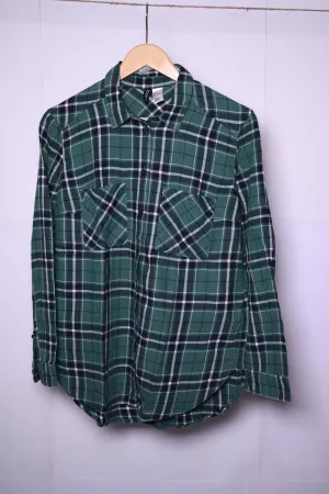 H&M Small Green Check Button-Down Shirt