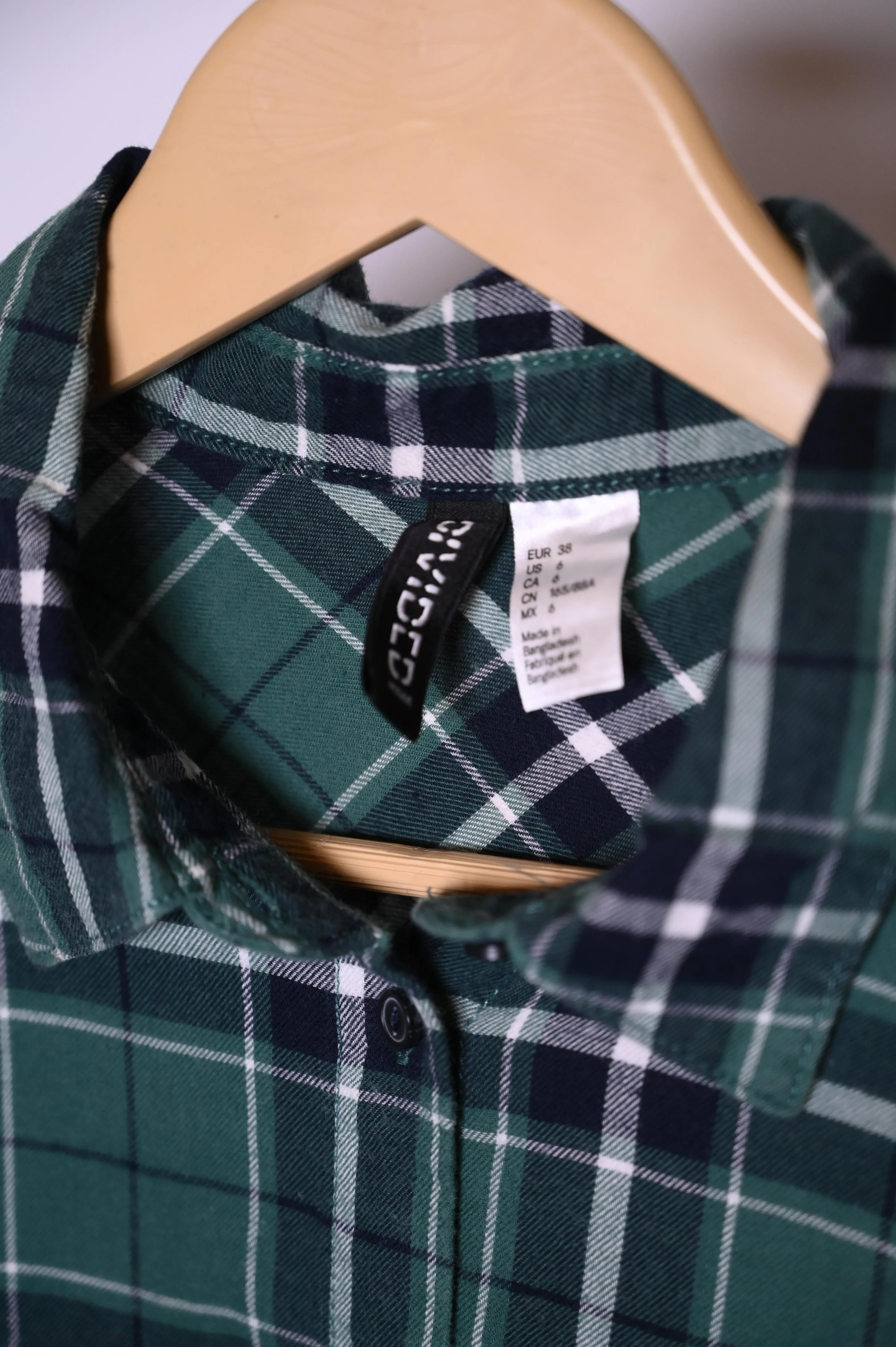H&M Small Green Check Button-Down Shirt