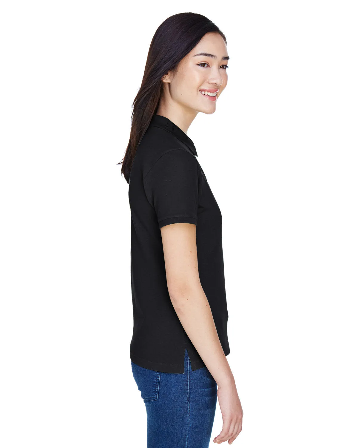 Harriton M200W Ladies' 6 oz. Ringspun Cotton Piqu Short-Sleeve Polo