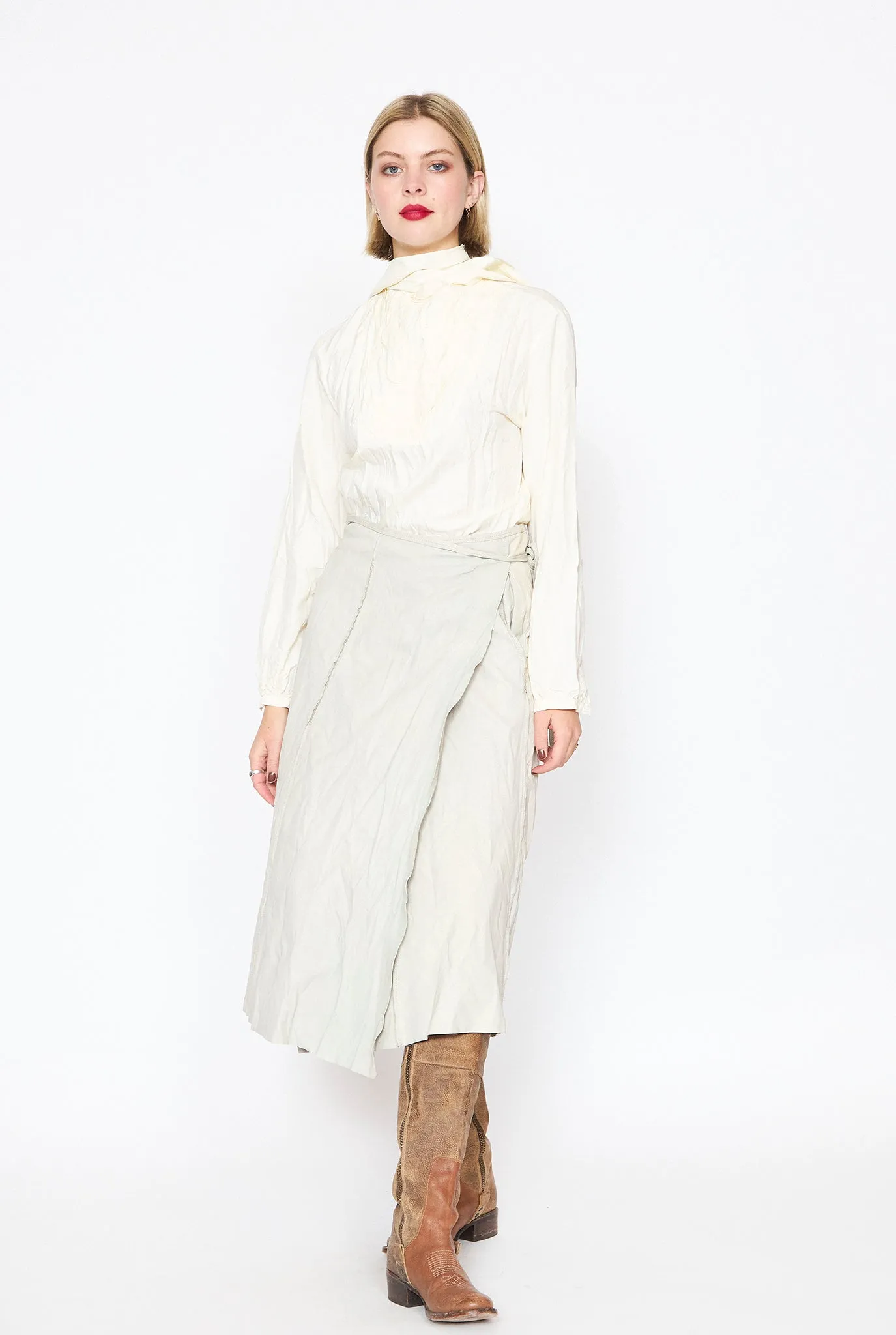 HAZEL BROWN Tattered Yoke Blouse