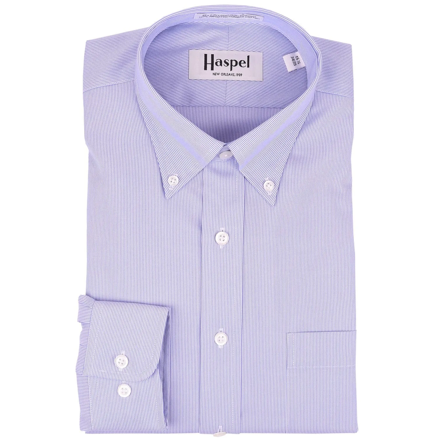 Howard Lt. Blue Mini Stripe (Regular Fit) Dress Shirt - Button Down