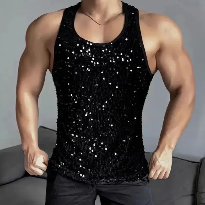 INCERUN Sequin Sparkling Tank Top