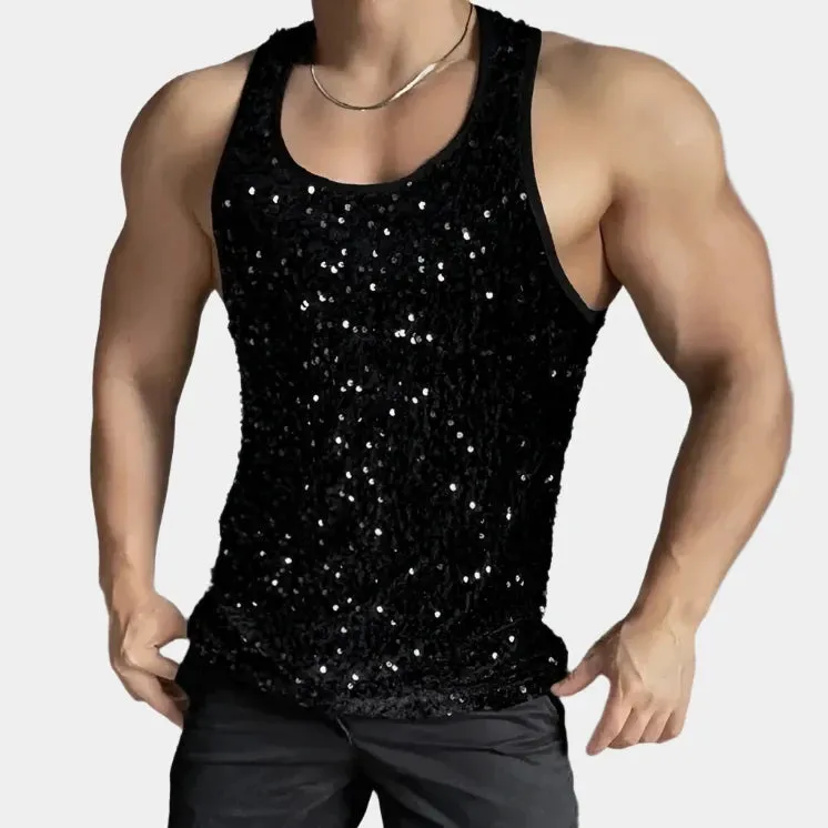 INCERUN Sequin Sparkling Tank Top