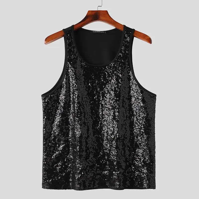 INCERUN Sequin Sparkling Tank Top