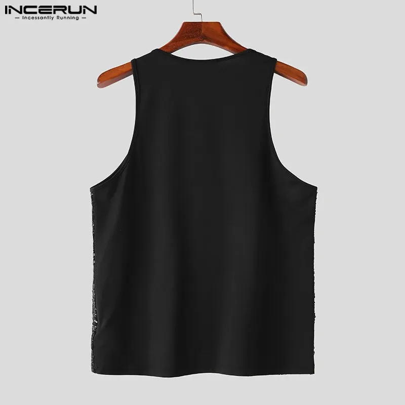 INCERUN Sequin Sparkling Tank Top