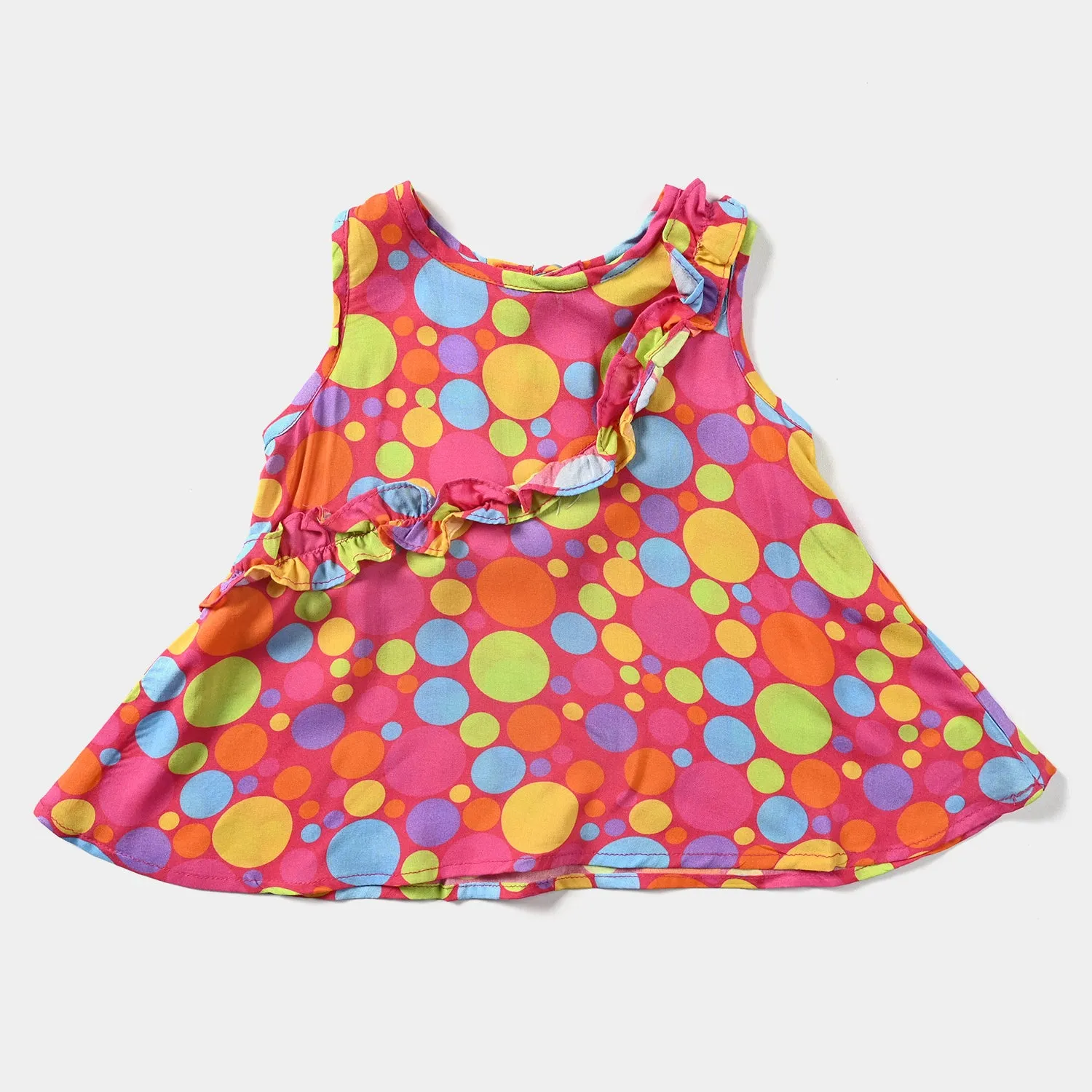 Infant Girls Viscose Casual Top Polka Bucket-Pink
