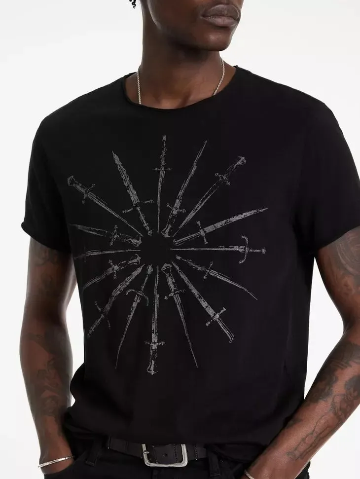 John Varvatos DAGGERS CIRCLE Tee - Black
