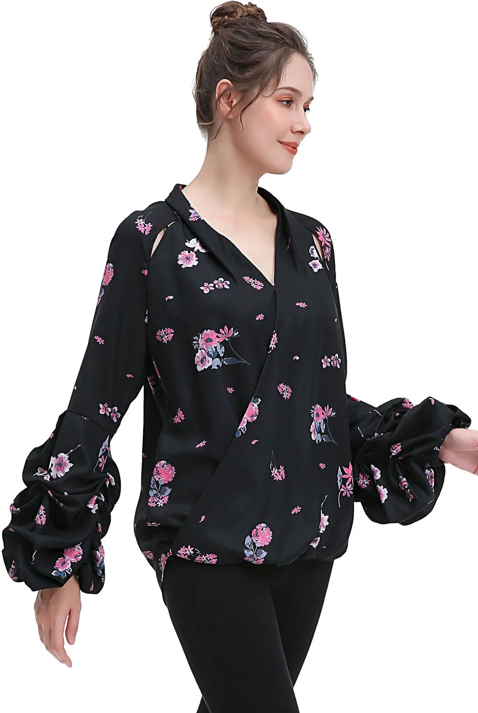 Kimi   Kai Maternity "Brooklyn" Nursing Floral Print Blouse