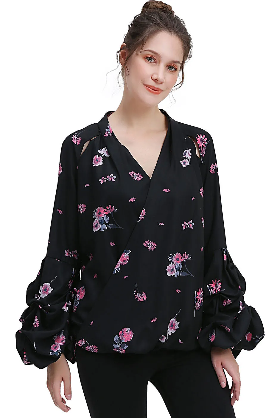 Kimi   Kai Maternity "Brooklyn" Nursing Floral Print Blouse