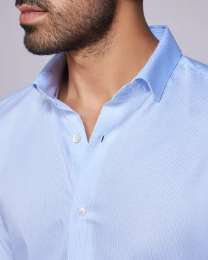 Light Blue Pinstriped Shirt