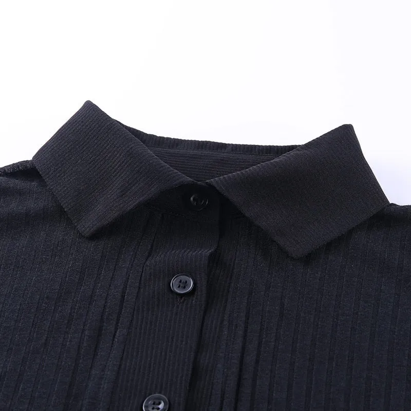 Long Sleeve Blouse | Turn Down Collar Blouses | Transparent Blouse for Women | Solid Color Blouse | Women Mesh Shirts | Girl Romantic Blouse